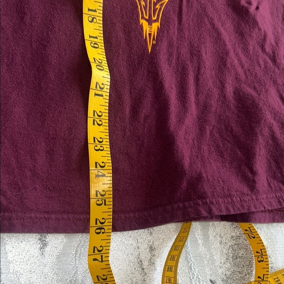 Adidas  Arizona State University Burgundy Tee with Yellow Graphic - Picture 5 of 7